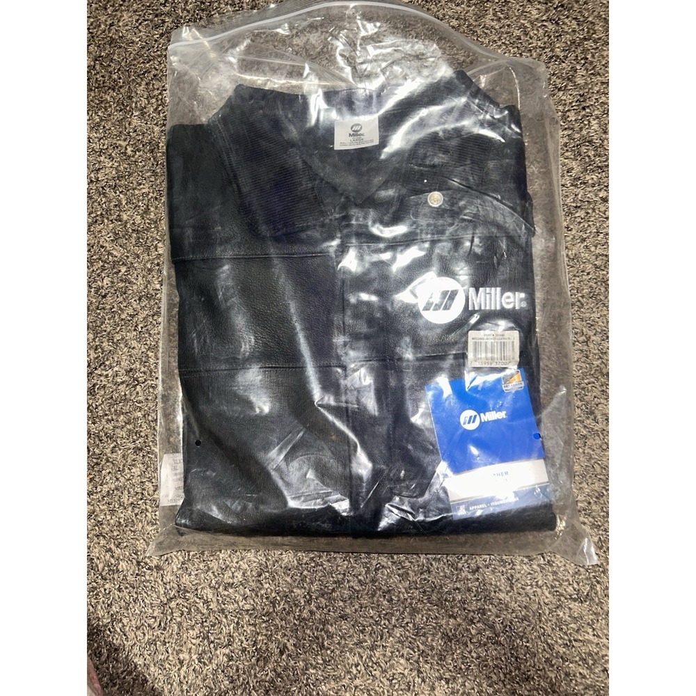 Miller Welding Jacket 100% Pig Skin Leather Black Large MPN 231090